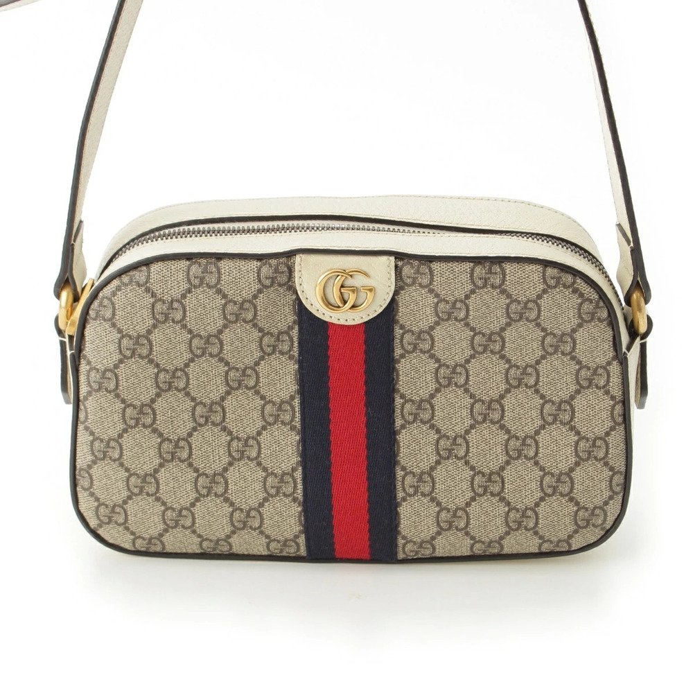 Gucci Ophidia GG Supreme Sherry Camera Shoulder Bag Beige Cream
